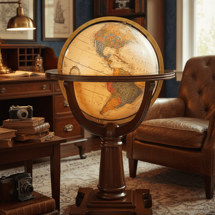 Replogle Annapolis 20 - Inch Antique Ocean Illuminated Floor Globe (Limited Edition) - Floor Globes - GlobeStore.com - 65006