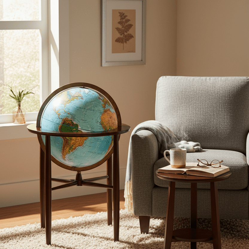 Replogle Austin 16 - Inch Blue Ocean Illuminated Floor Globe - Floor Globes - GlobeStore.com - 64144