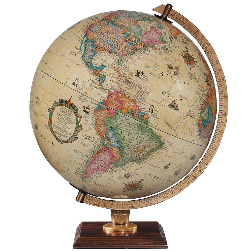 Replogle Carlyle 12 - Inch Illuminated Antique Desktop Globe - Desk Globes - GlobeStore.com - 83502