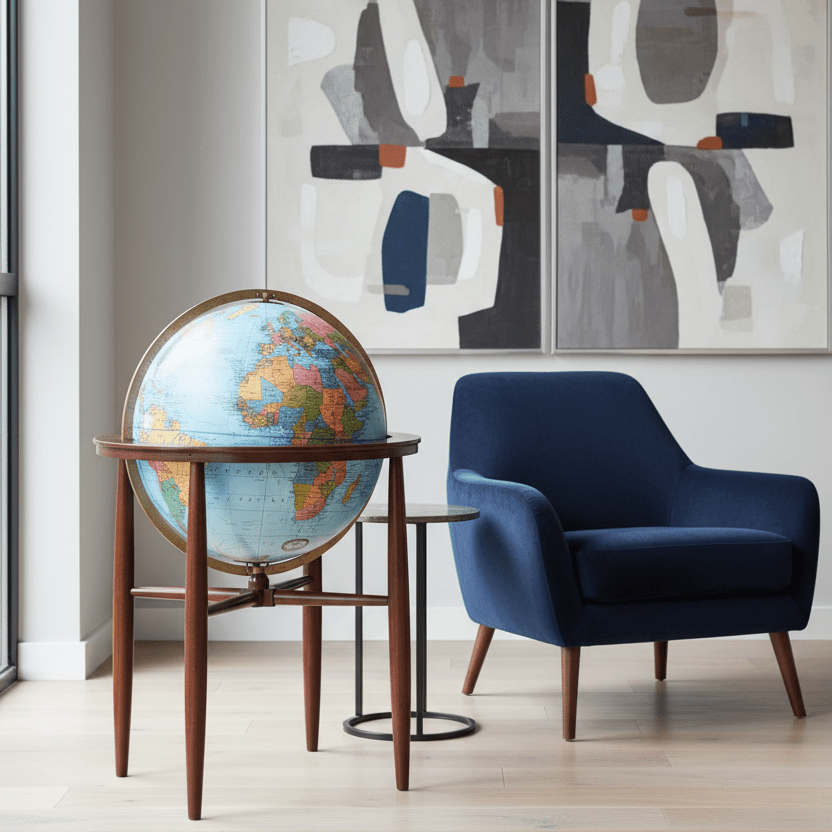 Replogle Finley 20 - Inch Blue Ocean Illuminated Floor Globe - Floor Globes - GlobeStore.com - 65132