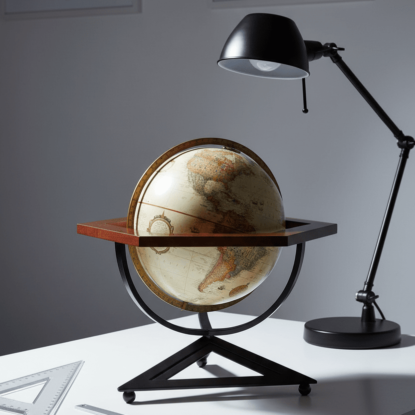 Replogle Hexagon 12 - Inch Antique Ocean Desktop Globe (Frank Lloyd Wright Collection) - Desk Globes - GlobeStore.com - 31821