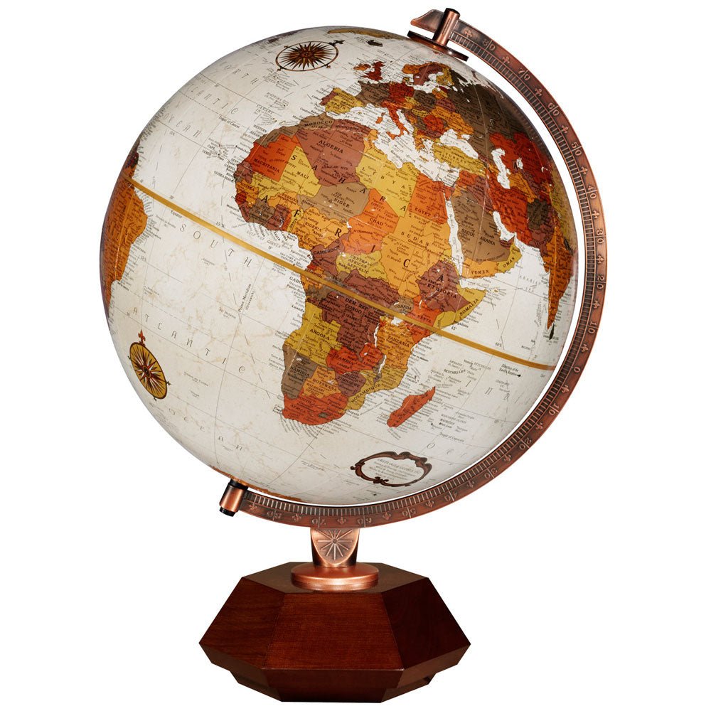 Replogle Hexhedra 12 - Inch Bronze Metallic Desktop Globe (Frank Lloyd Wright Collection) - Desk Globes - GlobeStore.com - 37539