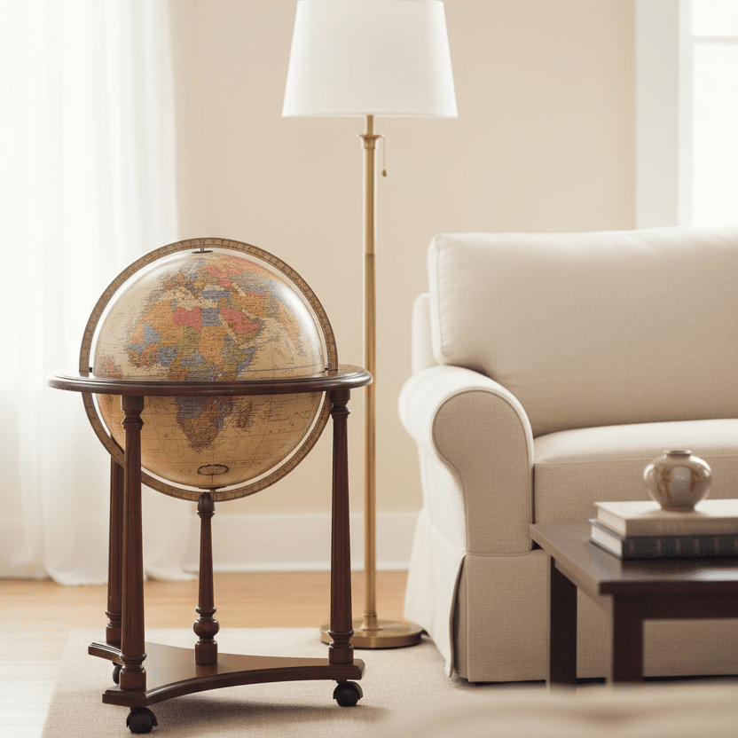 Replogle Lafayette 16 - Inch Antique Ocean Illuminated Floor Globe - Floor Globes - GlobeStore.com - 64005