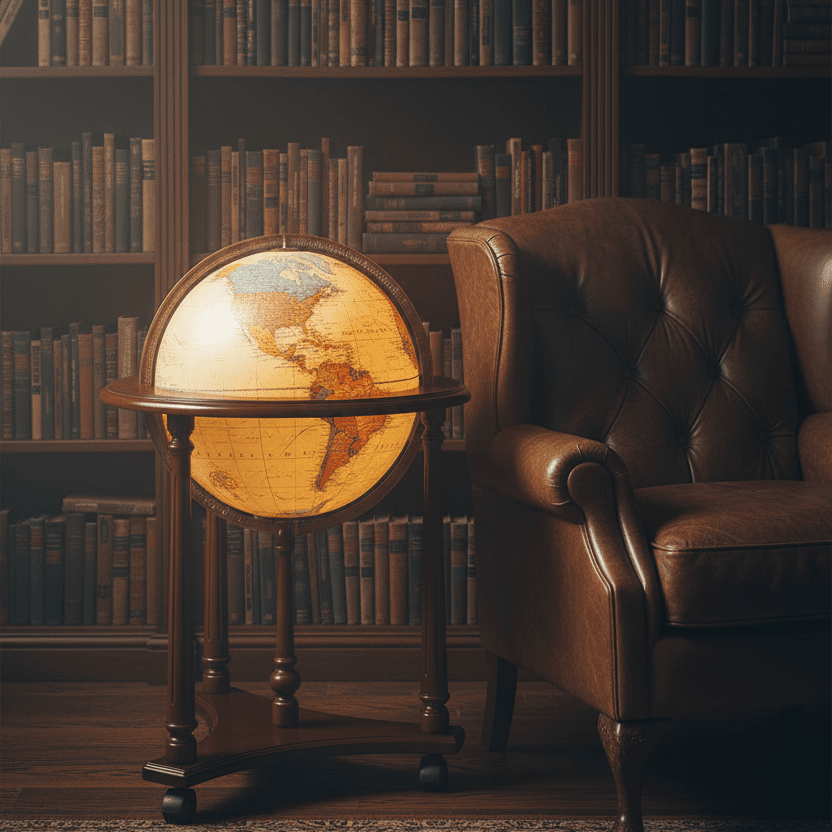 Replogle Lafayette 16 - Inch Antique Ocean Illuminated Floor Globe - Floor Globes - GlobeStore.com - 64005