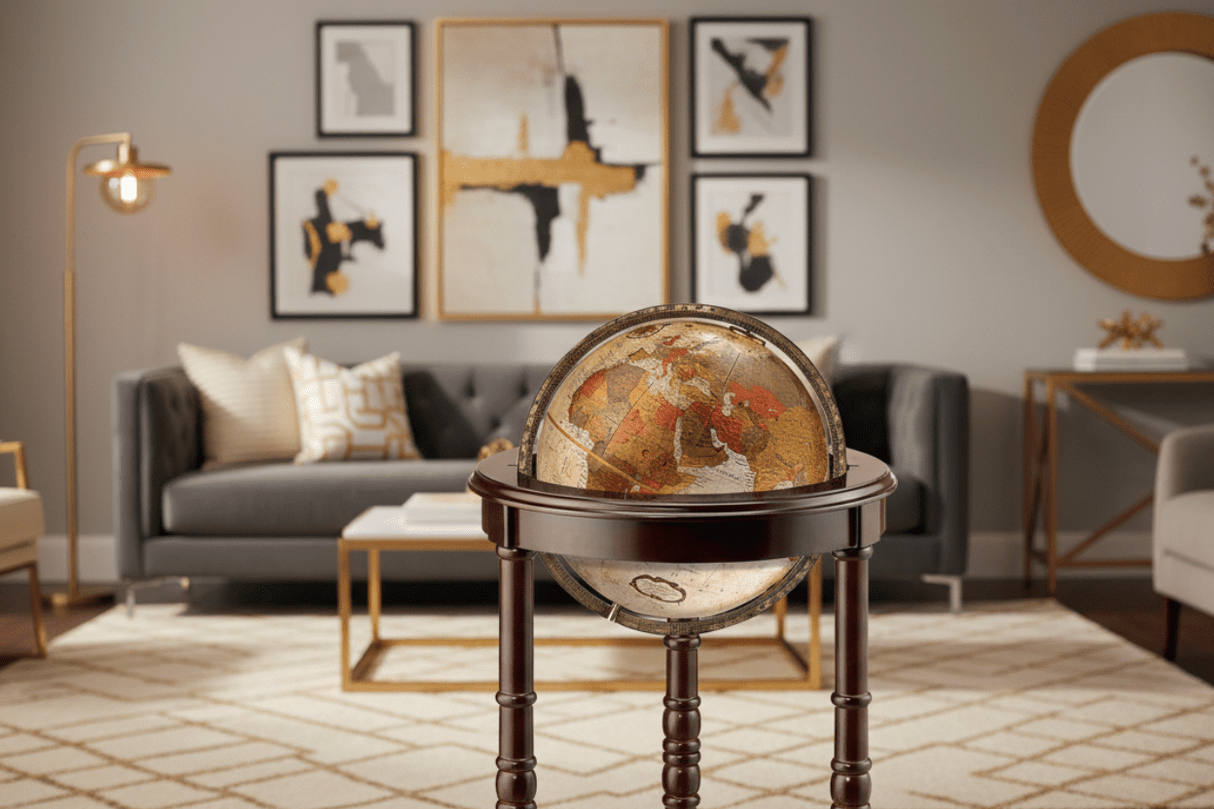 Replogle Lancaster 12 - Inch Bronze Metallic Raised Relief Floor Globe - Floor Globes - GlobeStore.com - 37806