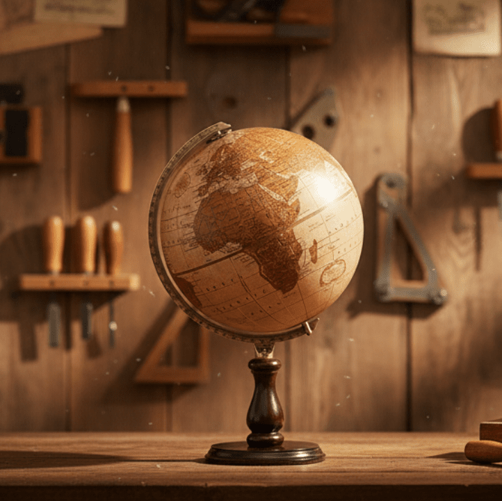 Replogle Leather Expedition 12 - Inch Genuine Leather Raised Relief Desktop Globe - Desk Globes - GlobeStore.com - 35522