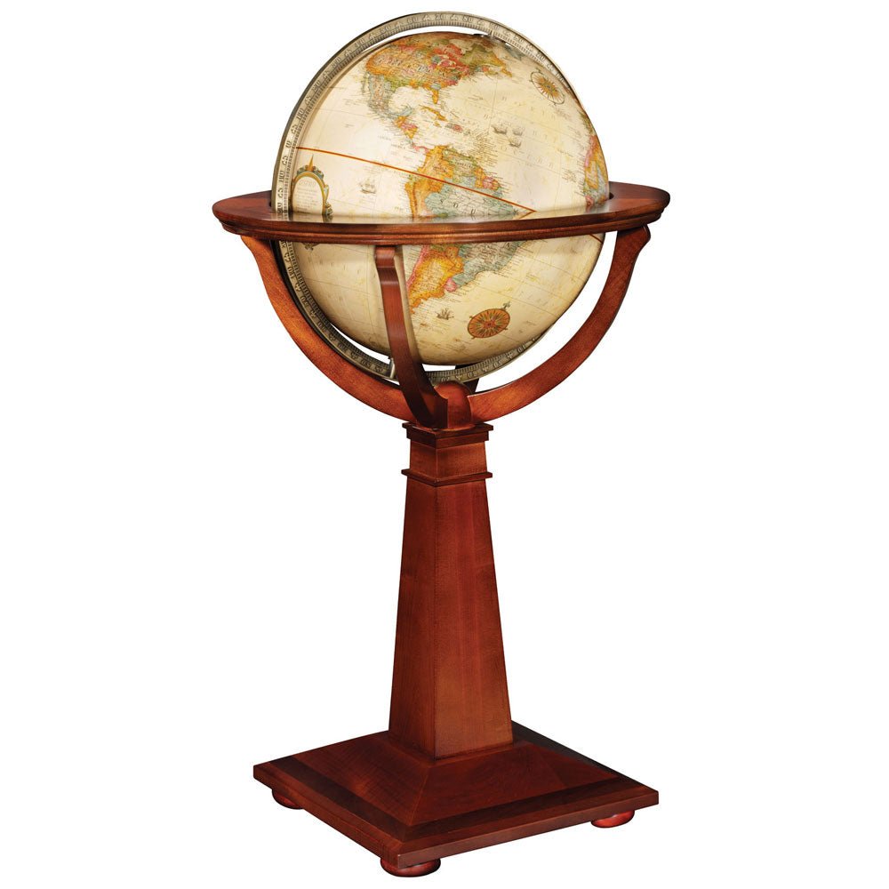 Replogle Logan 16 - Inch Antique Ocean Floor Globe with Inlaid Wood Stand - Floor Globes - GlobeStore.com - 22727