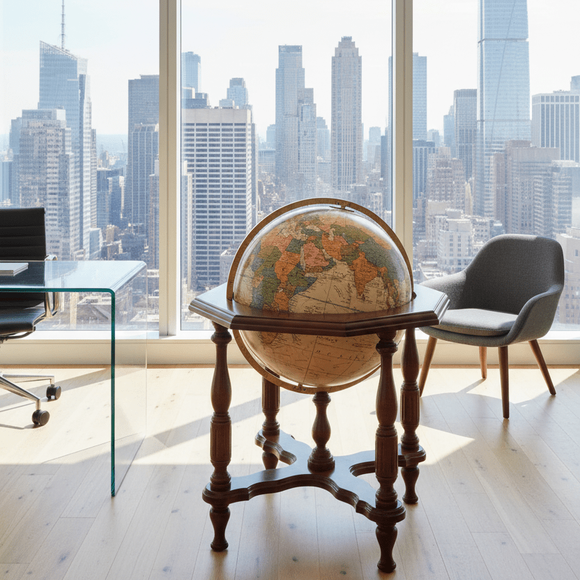 Replogle Statesman 20 - Inch Antique Ocean Illuminated Floor Globe - Floor Globes - GlobeStore.com - 65025