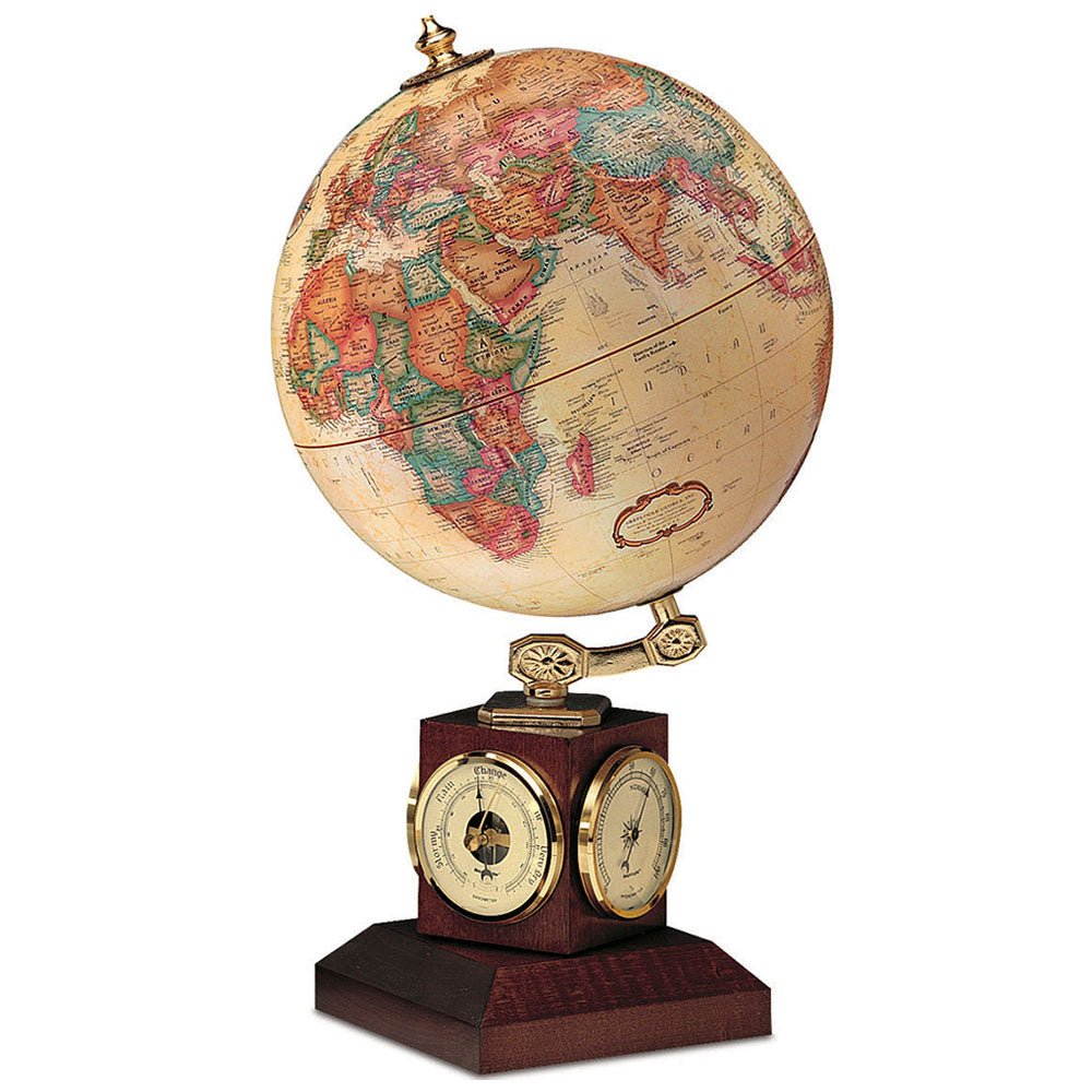 Replogle Weather Watch 9 - Inch Antique Ocean Desktop Globe (Thermometer, Barometer, Hygrometer) - Desk Globes - GlobeStore.com - 51403