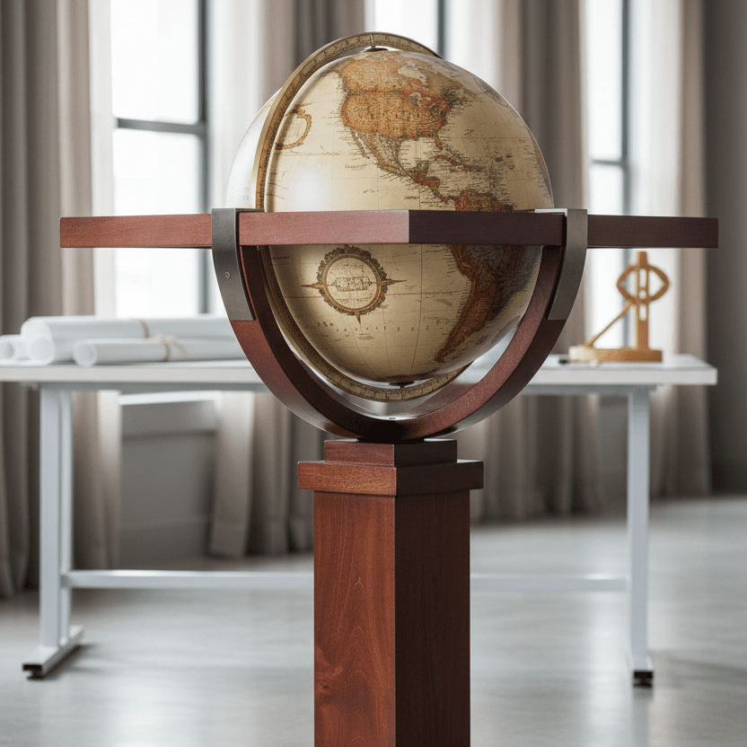 Replogle Wright 16 - Inch Antique Ocean Floor Globe (Frank Lloyd Wright Collection) - Floor Globes - GlobeStore.com - 22712