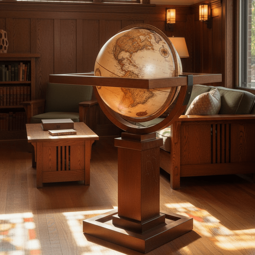 Replogle Wright 16 - Inch Antique Ocean Floor Globe (Frank Lloyd Wright Collection) - Floor Globes - GlobeStore.com - 22712
