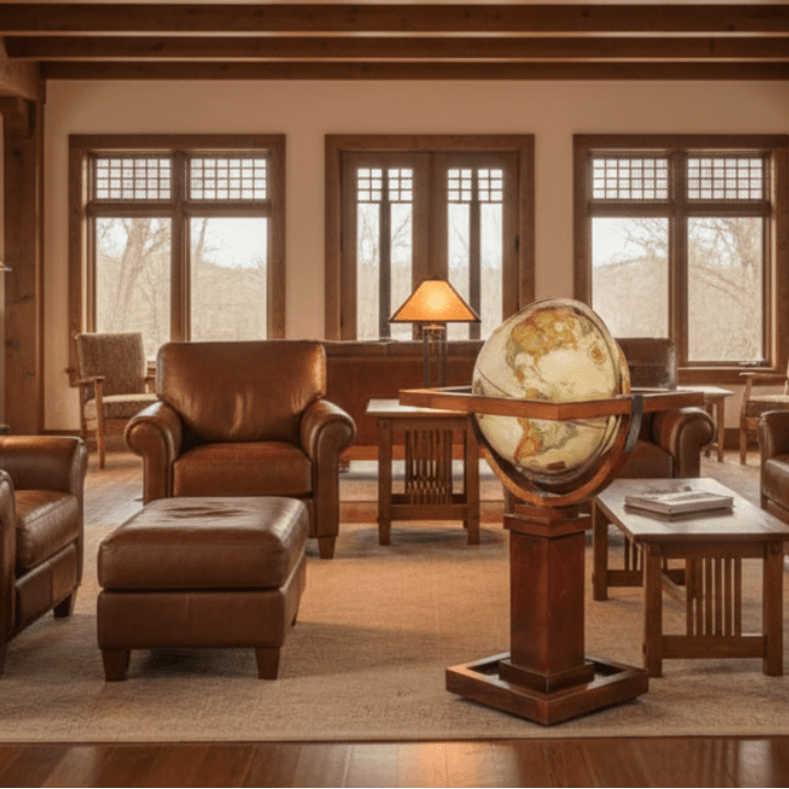 Replogle Wright 16 - Inch Antique Ocean Floor Globe (Frank Lloyd Wright Collection) - Floor Globes - GlobeStore.com - 22712