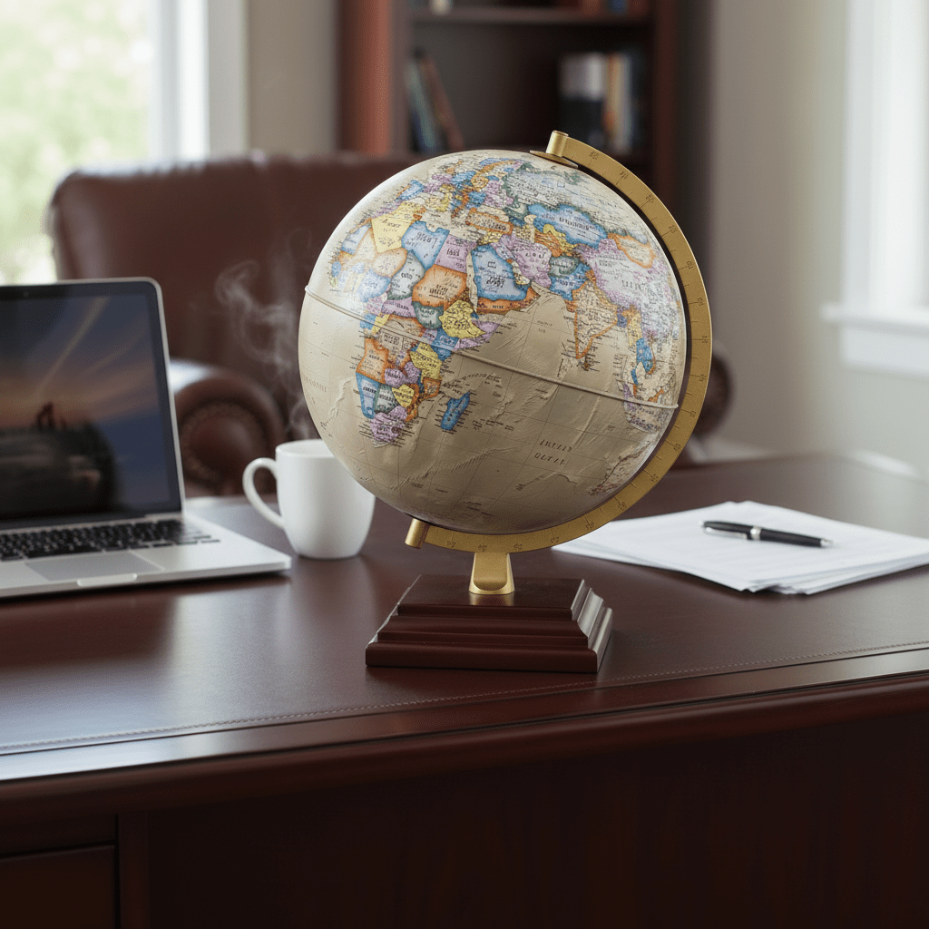 Waypoint Geographic Atlantic Plus 12 - Inch Illuminated Desktop Globe - Desk Globes - GlobeStore.com - WP21014