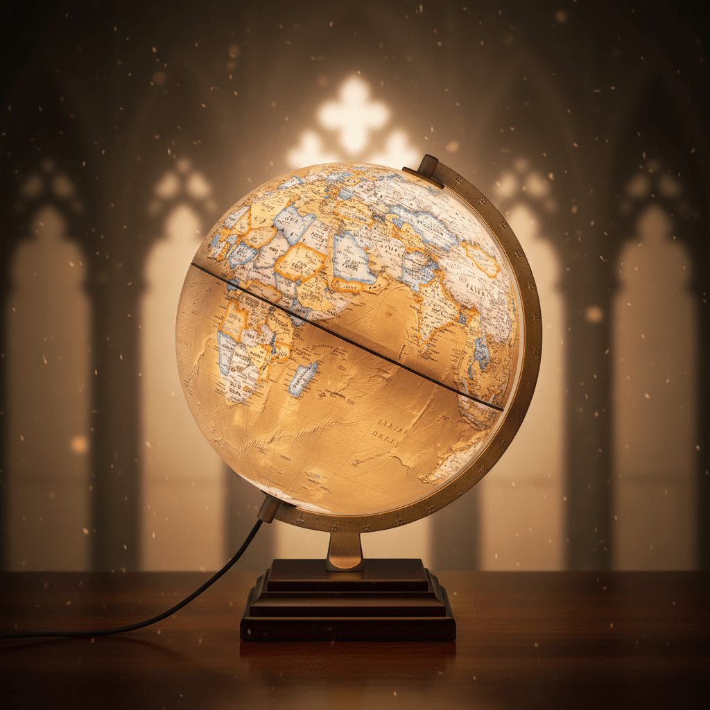 Waypoint Geographic Atlantic Plus 12 - Inch Illuminated Desktop Globe - Desk Globes - GlobeStore.com - WP21014