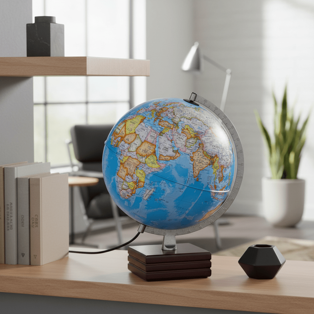 Waypoint Geographic Aviator Plus 12 - Inch Illuminated Desktop Globe - Desk Globes - GlobeStore.com - WP21004