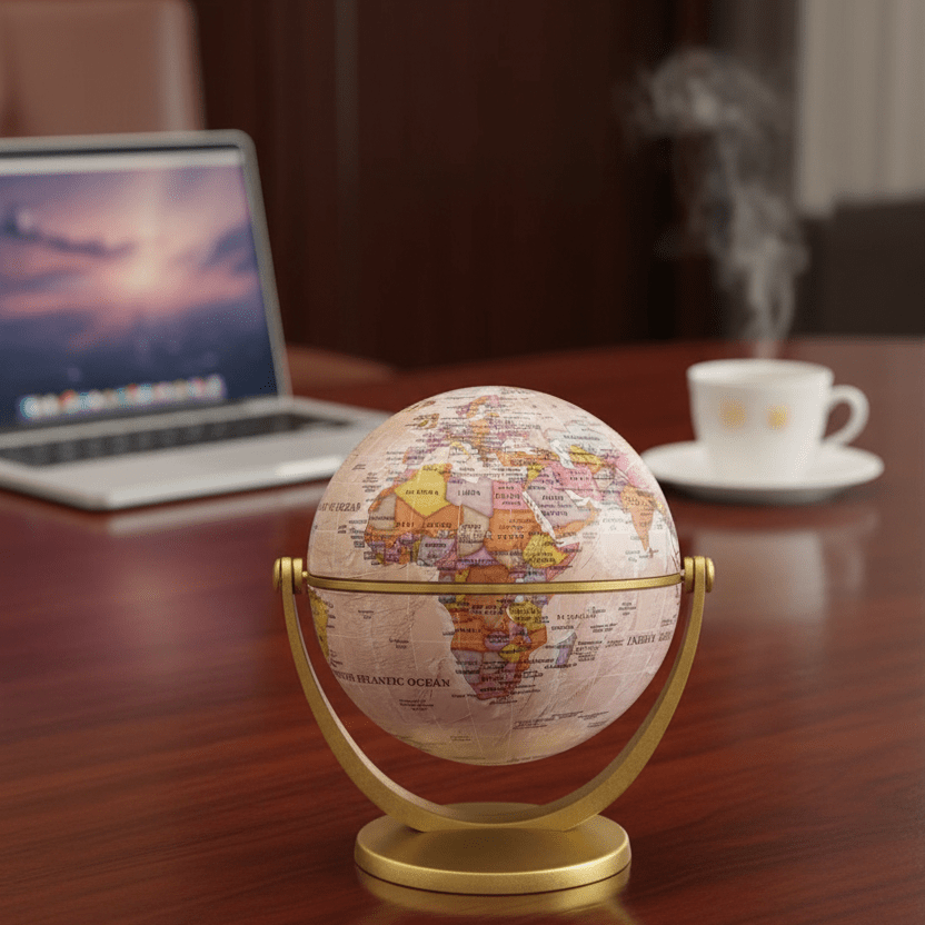 Waypoint Geographic GyroGlobe 4 - Inch Antique Ocean Desktop Globe - Globes for Kids - GlobeStore.com - WP50201