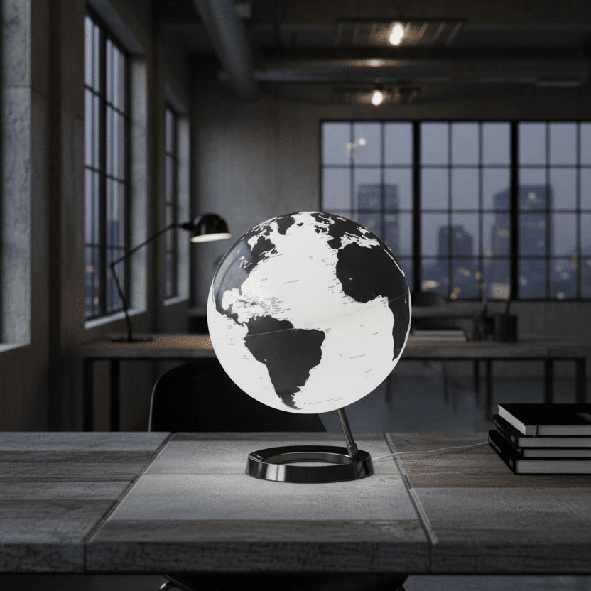 Waypoint Geographic Light & Color Designer Series 12 - Inch Illuminated Globe - Charcoal - Desk Globes - GlobeStore.com - WP40001