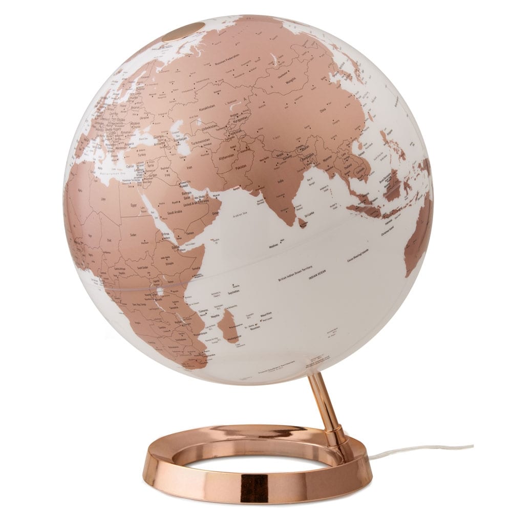 Waypoint Geographic Light & Color Designer Series 12 - Inch Illuminated Globe - Copper - Desk Globes - GlobeStore.com - WP40003