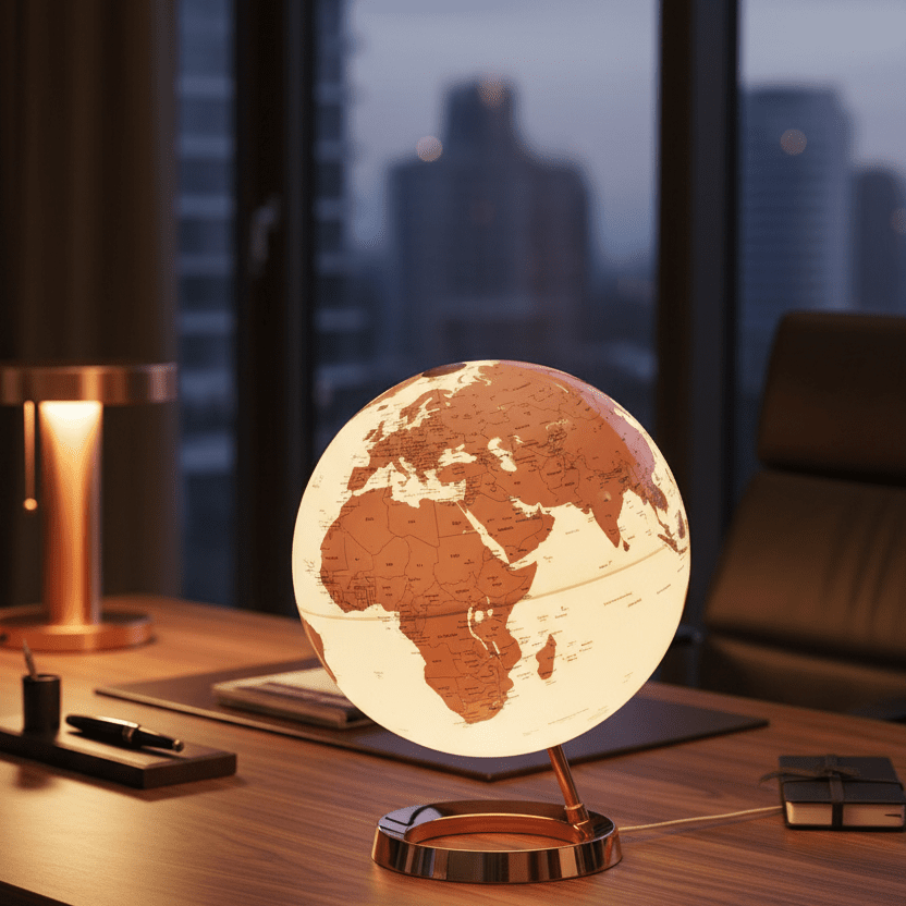 Waypoint Geographic Light & Color Designer Series 12 - Inch Illuminated Globe - Copper - Desk Globes - GlobeStore.com - WP40003