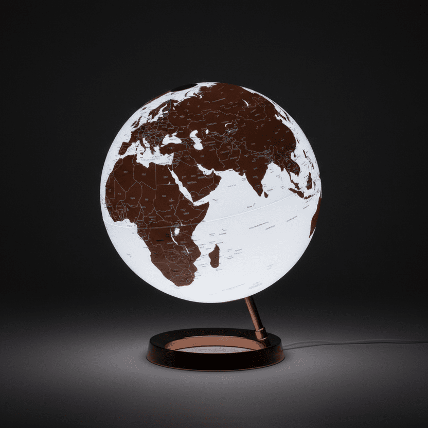 Waypoint Geographic Light & Color Designer Series 12 - Inch Illuminated Globe - Copper - Desk Globes - GlobeStore.com - WP40003