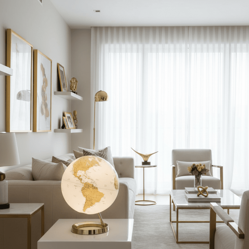 Waypoint Geographic Light & Color Designer Series 12 - Inch Illuminated Globe - Gold - Desk Globes - GlobeStore.com - WP40002