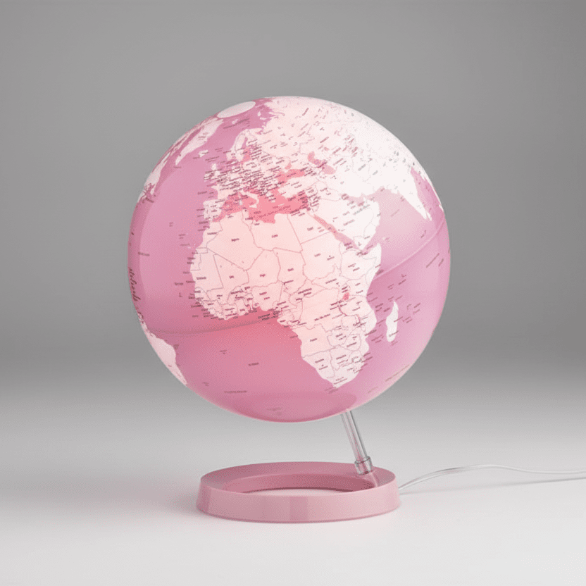 Waypoint Geographic Light & Color Designer Series 12 - Inch Illuminated Globe - Pink - Desk Globes - GlobeStore.com - WP40006