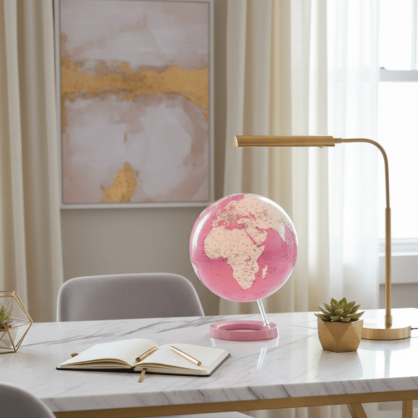 Waypoint Geographic Light & Color Designer Series 12 - Inch Illuminated Globe - Pink - Desk Globes - GlobeStore.com - WP40006