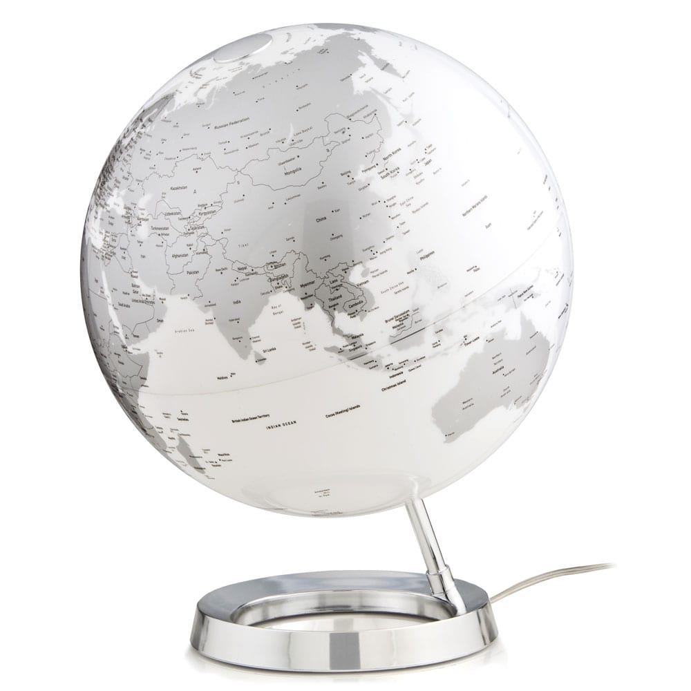 Waypoint Geographic Light & Color Designer Series 12 - Inch Illuminated Globe - Silver - Desk Globes - GlobeStore.com - WP40004