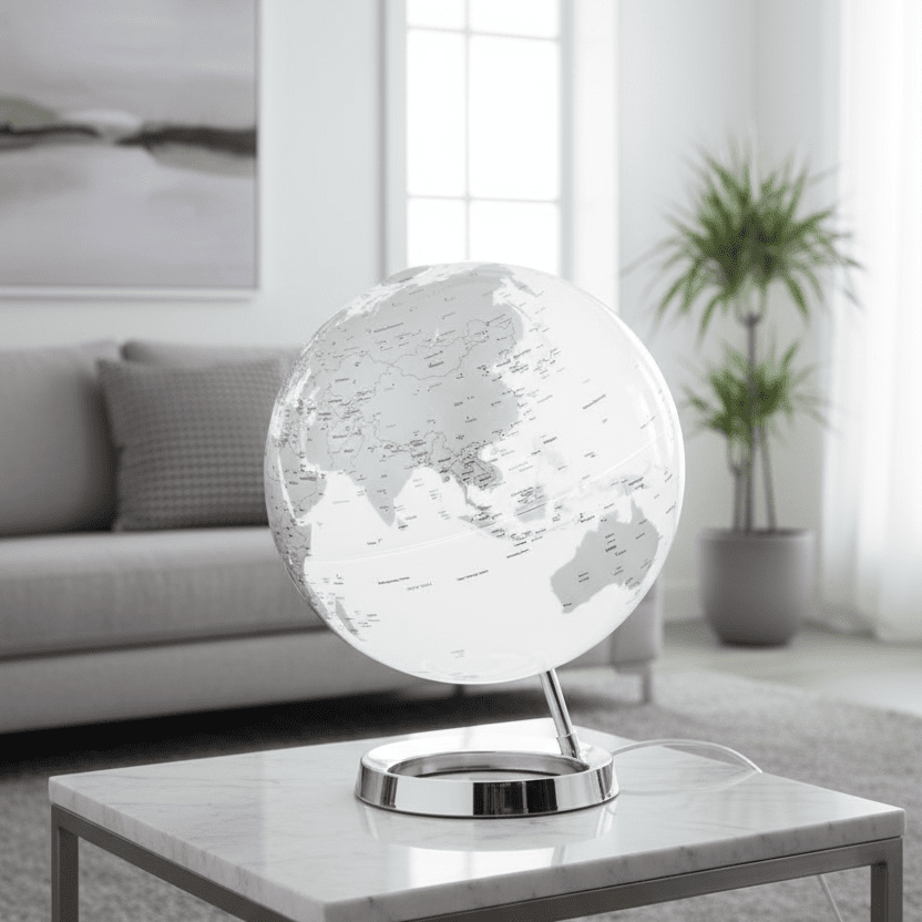 Waypoint Geographic Light & Color Designer Series 12 - Inch Illuminated Globe - Silver - Desk Globes - GlobeStore.com - WP40004