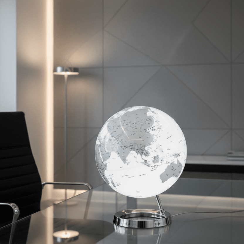 Waypoint Geographic Light & Color Designer Series 12 - Inch Illuminated Globe - Silver - Desk Globes - GlobeStore.com - WP40004