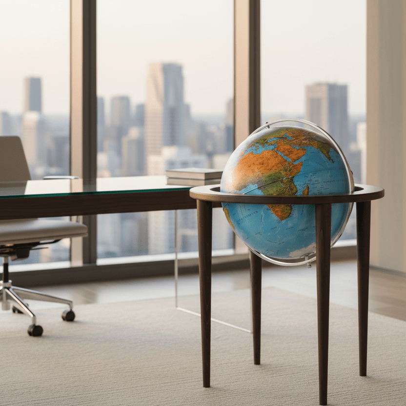 Waypoint Geographic Normandy 16 - Inch Blue Ocean Floor Globe - Floor Globes - GlobeStore.com - WP61114