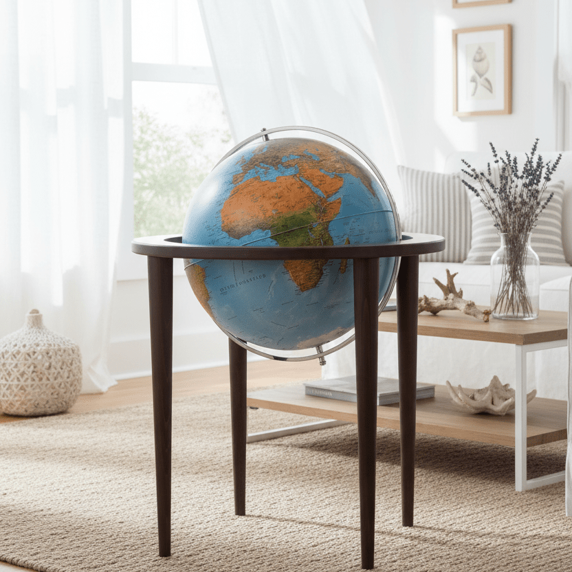 Waypoint Geographic Normandy 16 - Inch Blue Ocean Floor Globe - Floor Globes - GlobeStore.com - WP61114