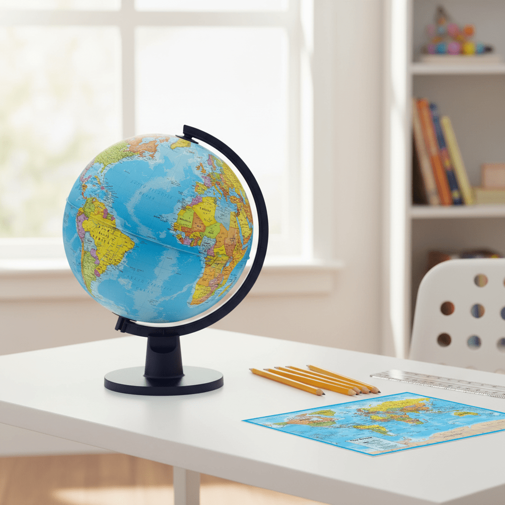 Waypoint Geographic Scout Plus 12 - Inch Kids Desktop Globe with Bonus Map - Globes for Kids - GlobeStore.com - WP11001
