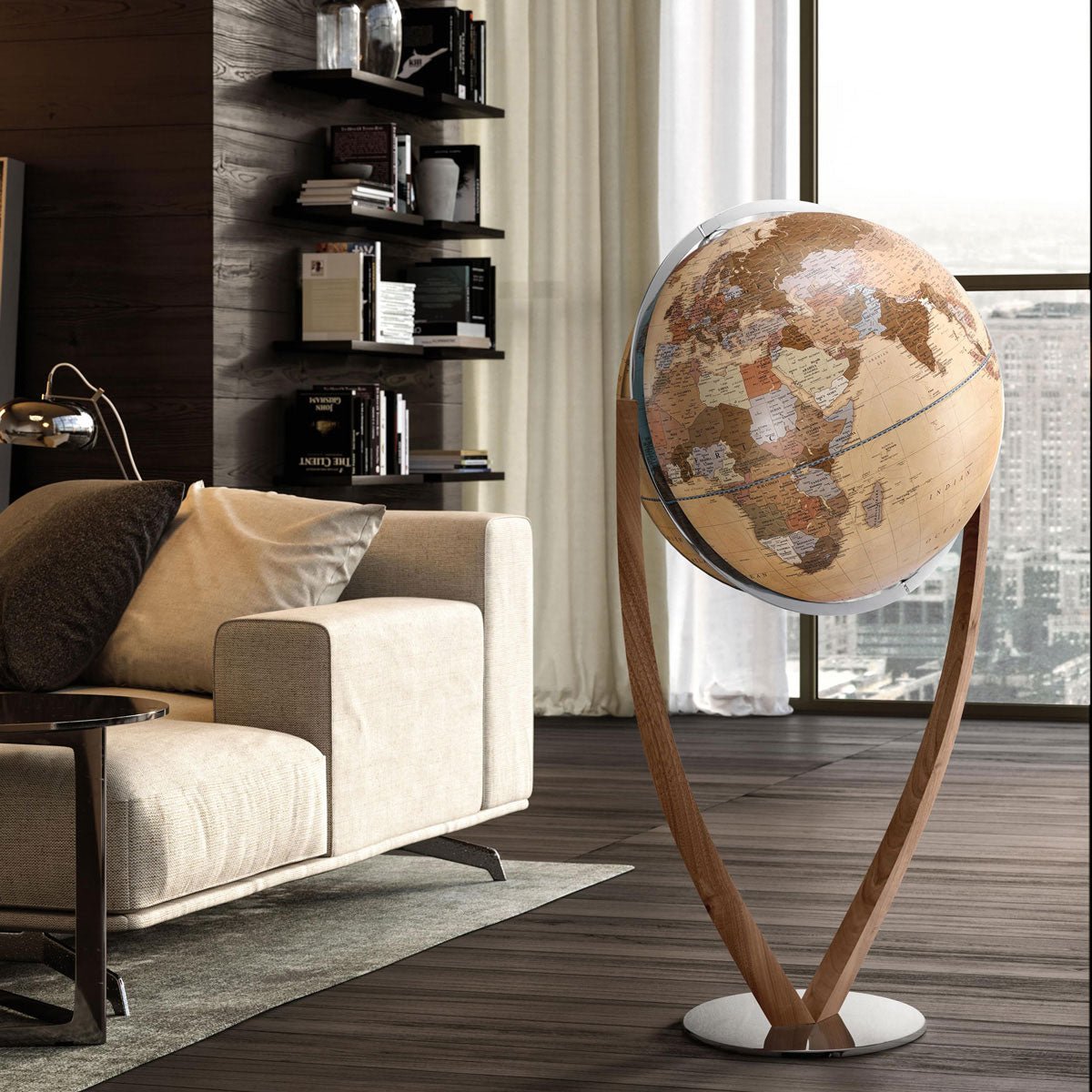 Waypoint Geographic Versus 24 - Inch Floor Standing Globe with Walnut "V" Stand - Floor Globes - GlobeStore.com - WP61121