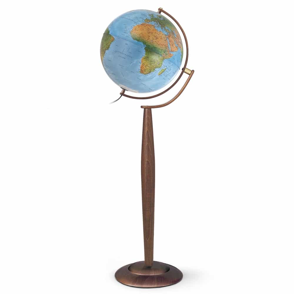 Waypoint Lyon blue ocean globe unlit showing physical earth topography