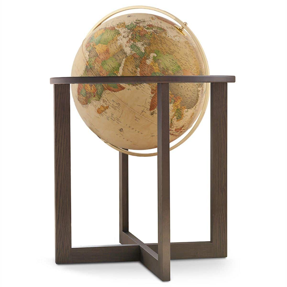 Waypoint Geographic San Marino 20-inch antique illuminated floor globe with hardwood stand