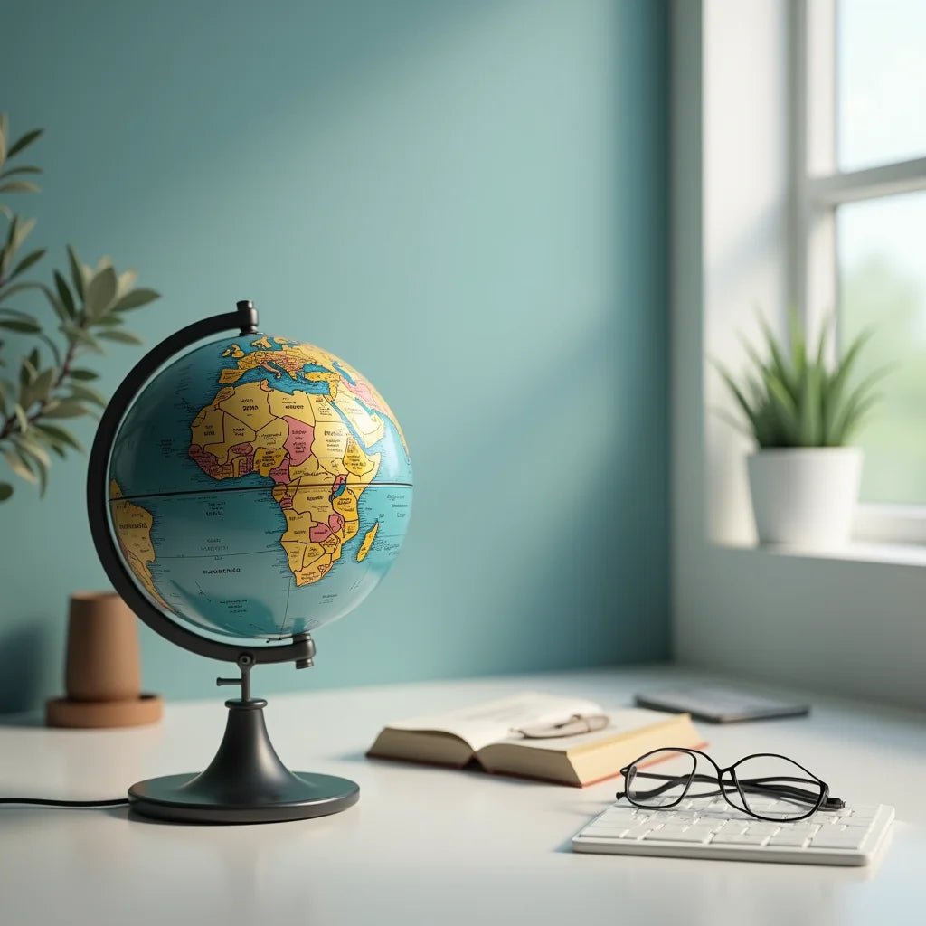 Replogle Orion Desktop Globe - Upgrade Your Desk with a Sleek Modern Desktop Globe