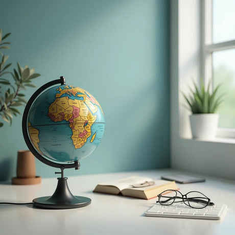 Replogle Orion Desktop Globe - Upgrade Your Desk with a Sleek Modern Desktop Globe