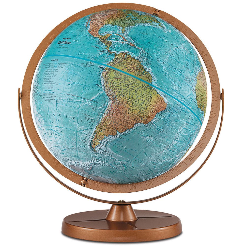 Replogle Atlantis 12-Inch True-to-Life Raised Relief Desktop Globe ...
