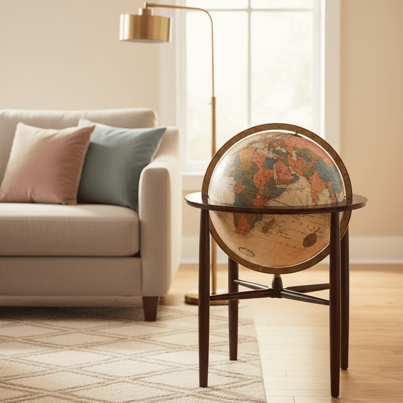 Replogle Austin 16 - Inch Antique Ocean Illuminated Floor Globe - Floor Globes - GlobeStore.com - 64044