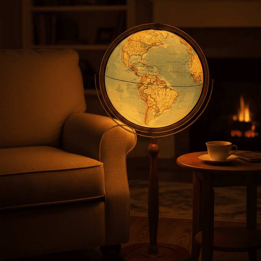 Replogle Chamberlin 16 - Inch Illuminated Blue Ocean Floor Globe (National Geographic Series) - Floor Globes - GlobeStore.com - 87803