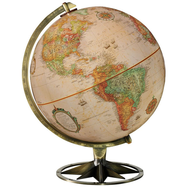 Replogle Compass Rose 12 - Inch Antique Ocean Raised Relief Desktop Globe - Desk Globes - GlobeStore.com - 36518