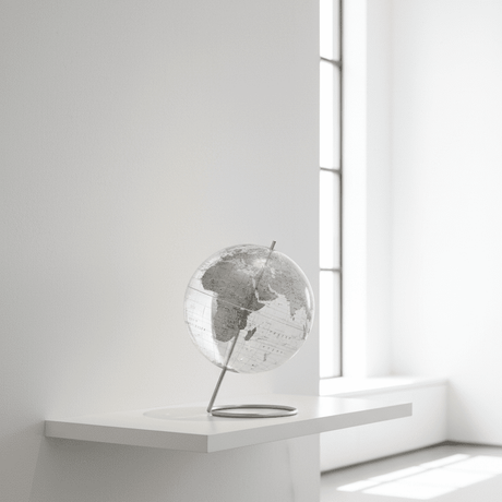Replogle Crystal Marquise 12 - Inch Clear & Silver Desktop Globe - Desk Globes - GlobeStore.com - 80506