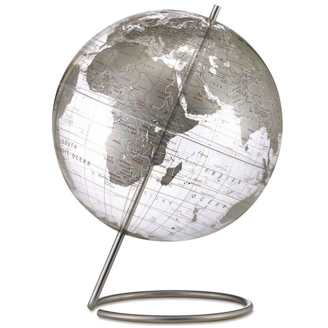 Replogle Crystal Marquise 12 - Inch Clear & Silver Desktop Globe - Desk Globes - GlobeStore.com - 80506