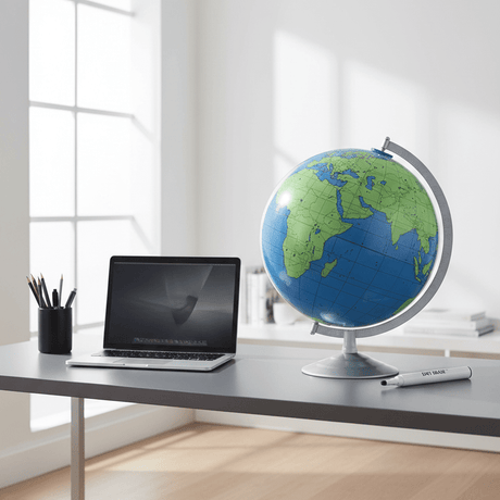 Replogle Geographer 12 - Inch Write - and - Erase Desktop Globe - Globes for Kids - GlobeStore.com - 81506