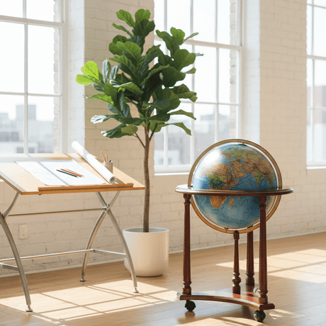 Replogle Lafayette 16 - Inch Blue Ocean Illuminated Floor Globe - Floor Globes - GlobeStore.com - 64105