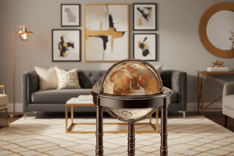 Replogle Lancaster 12 - Inch Bronze Metallic Raised Relief Floor Globe - Floor Globes - GlobeStore.com - 37806