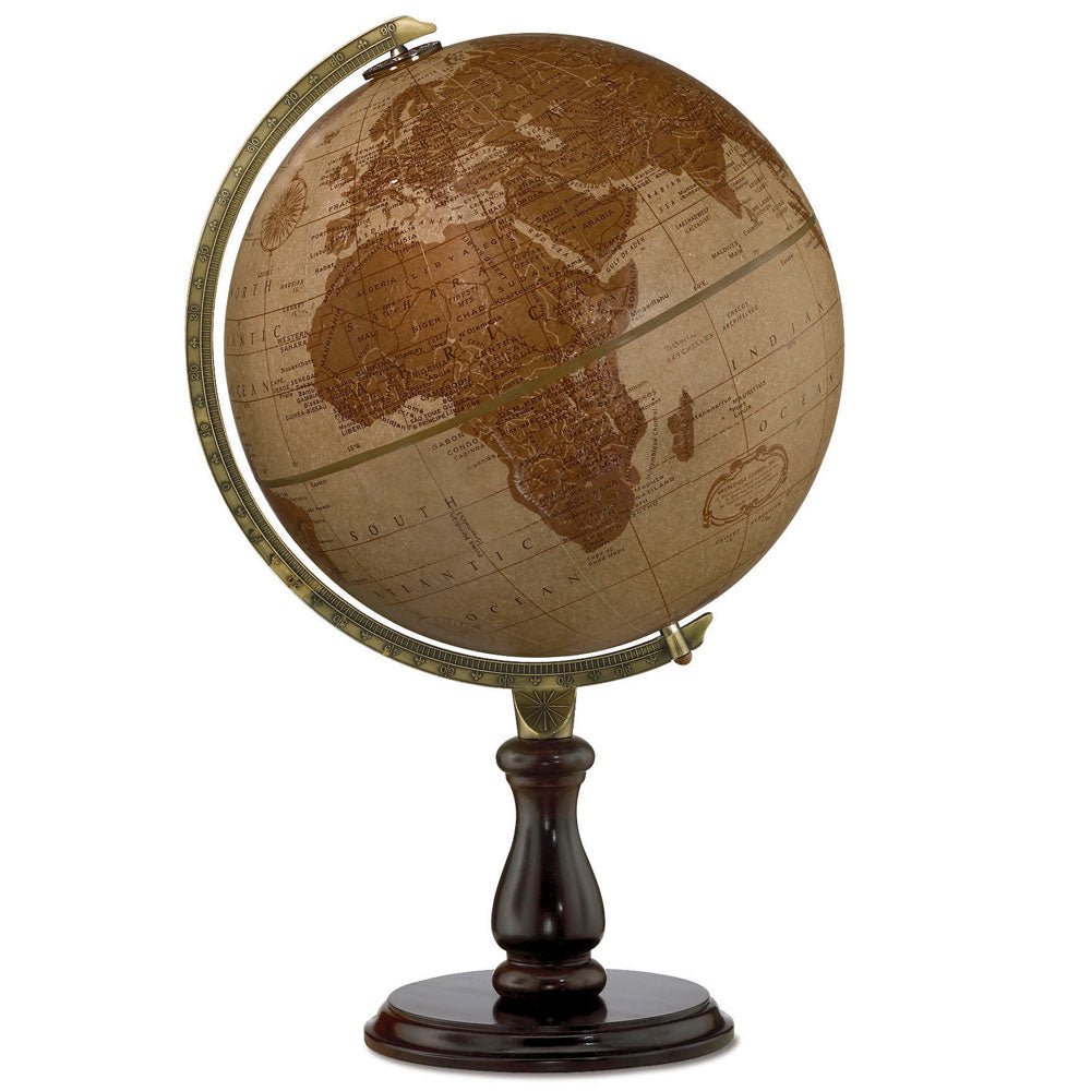 Replogle Leather Expedition 12 - Inch Genuine Leather Raised Relief Desktop Globe - Desk Globes - GlobeStore.com - 35522