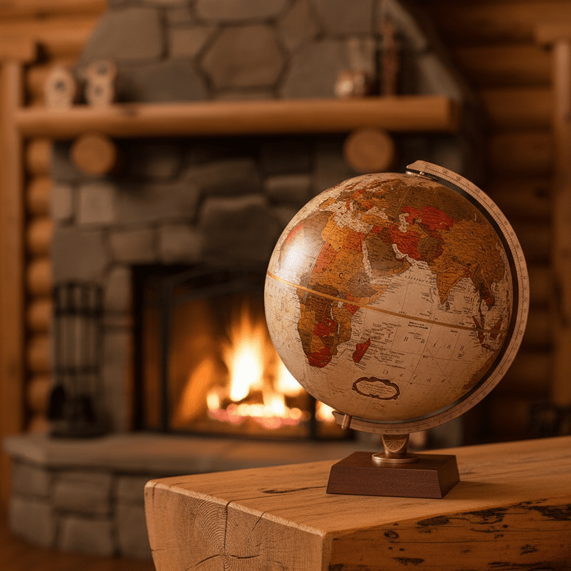 Replogle Northwoods 12 - Inch Bronze Metallic Raised Relief Desktop Globe - Desk Globes - GlobeStore.com - 37527