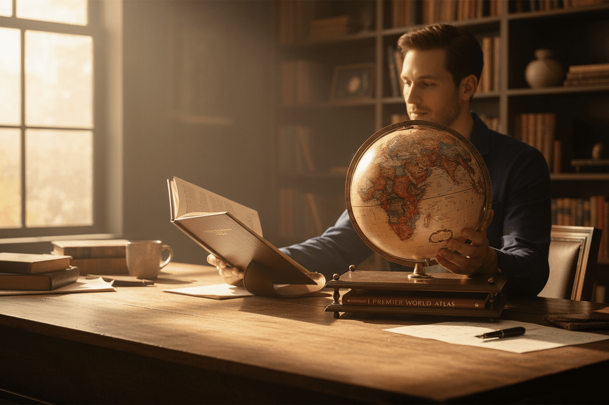 Replogle Premier 12 - Inch Antique Ocean Raised Relief Desktop Globe - Desk Globes - GlobeStore.com - 31625